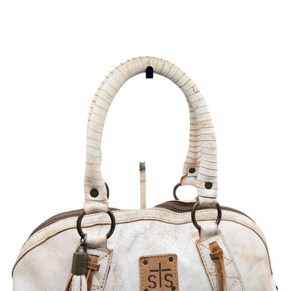 STS Ranchwear Cremello Sansa White Leather Satchel Purse with crossbody STS31179 - Picture 3 of 14